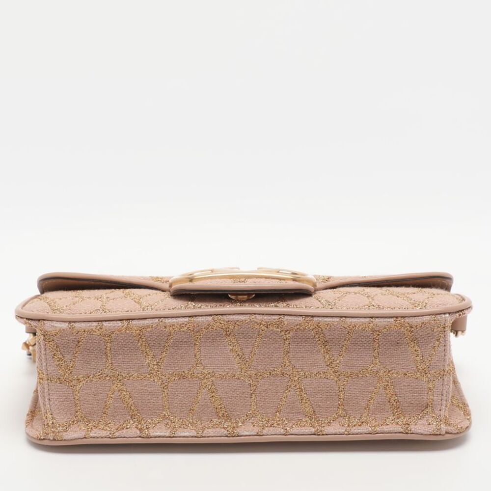Valentino Loco Dusty Pink/gold Iconographe Canvas Flap Bag - Picture 6 of 7